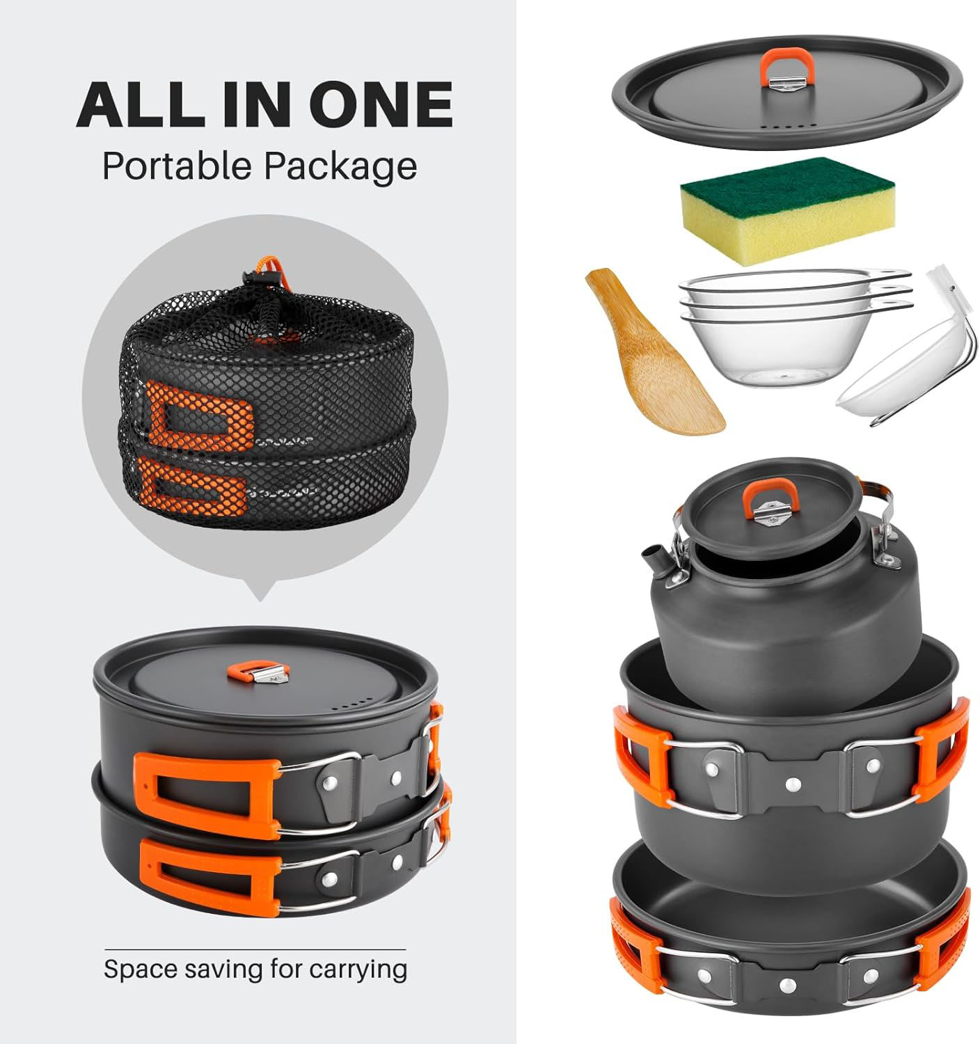 キャンプ用調理器具 キャンプ用ポットとフライパンセット ケト - Camping Cooking Pots And Pans のレビューと価格