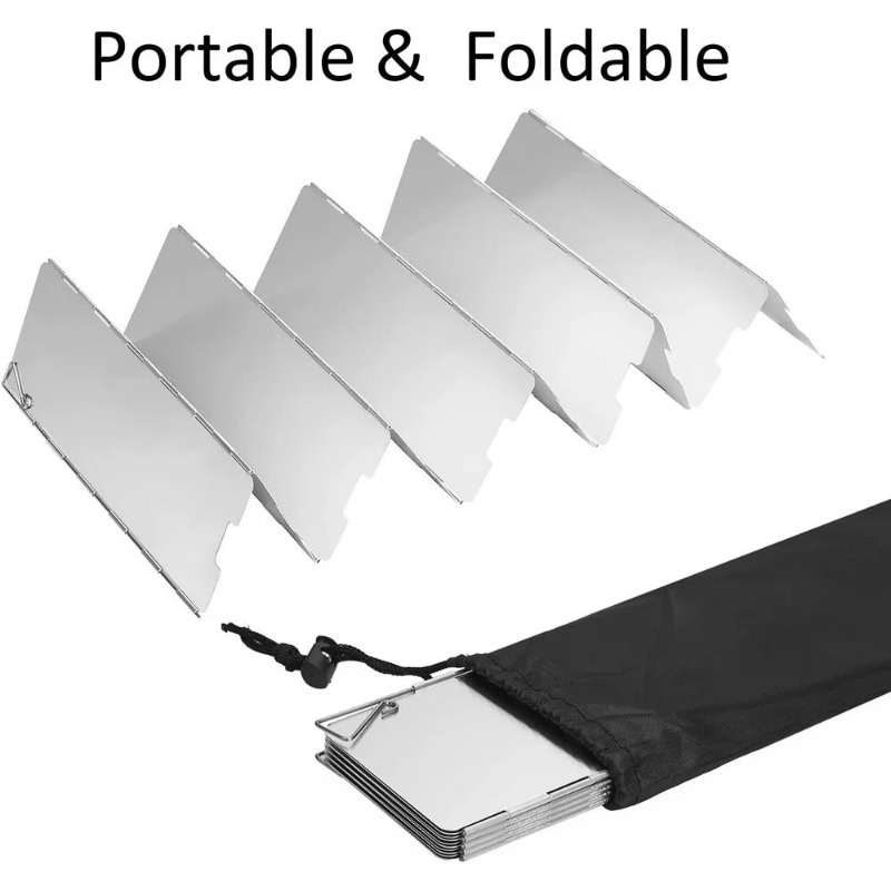 ポータブルキャンプストーブ用風防、折りたたみ式防風スクリーン - Camping Cooking Windscreen のレビューと価格
