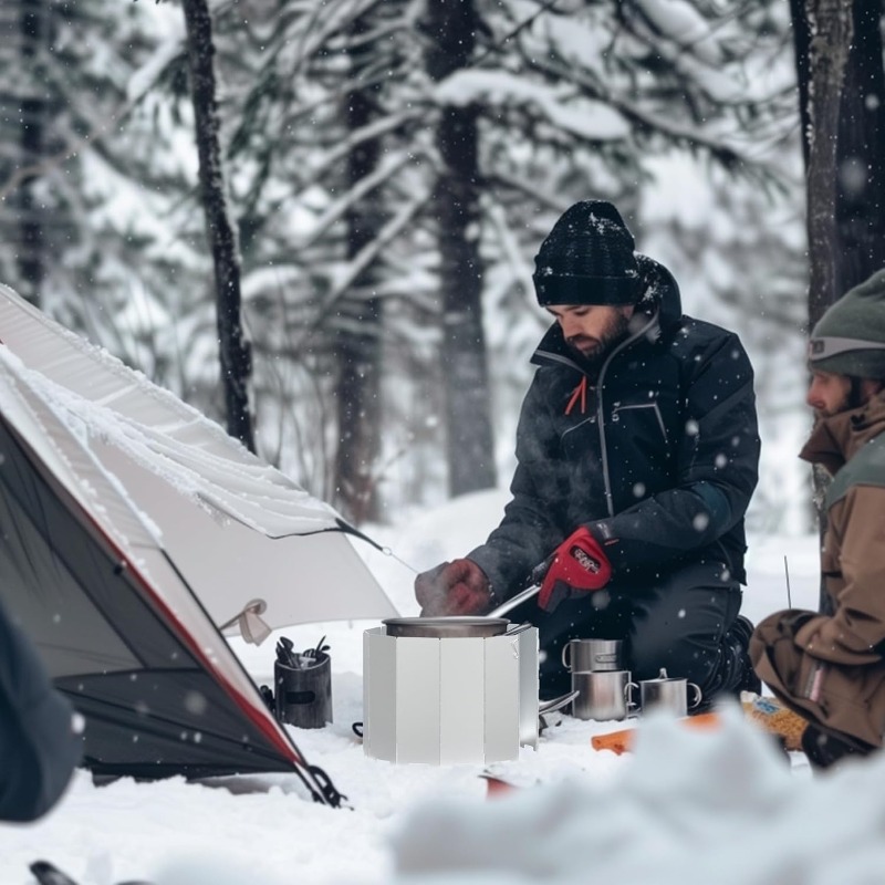 ポータブルキャンプストーブ用風防、折りたたみ式防風スクリーン - Camping Cooking Windscreen のレビューと価格