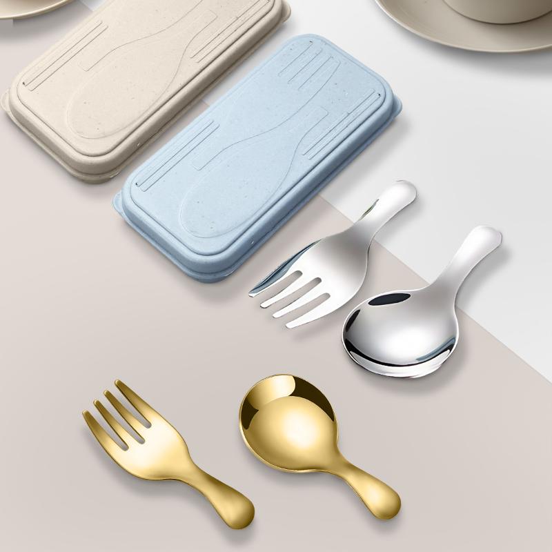 ステンレス鋼食器セットスプーンフォーク 2Pc ポータブルボ - Camping Hiking Cooking のレビューと価格
