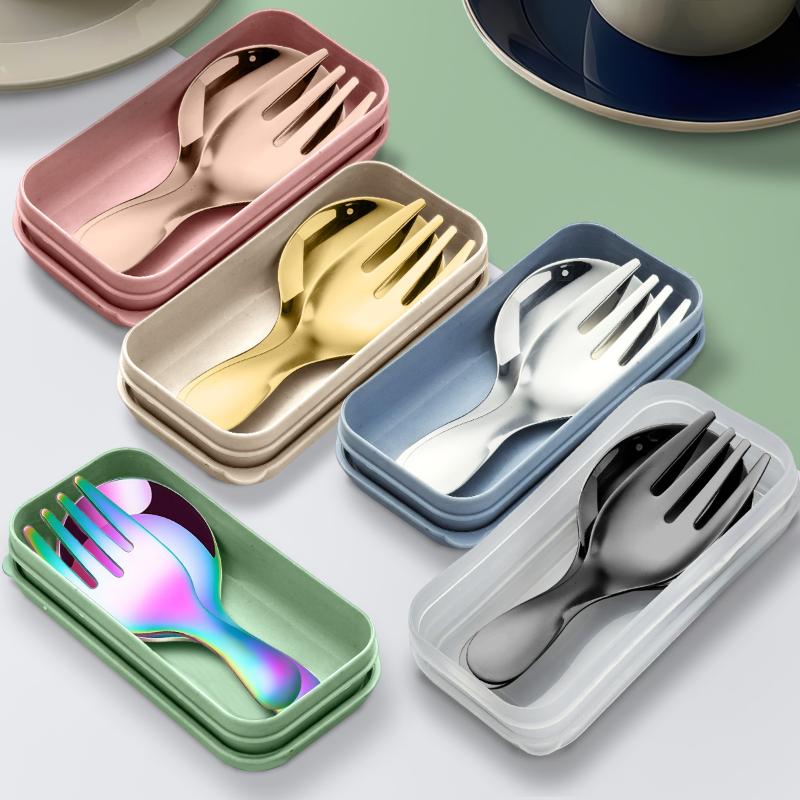 ステンレス鋼食器セットスプーンフォーク 2Pc ポータブルボ - Camping Hiking Cooking のレビューと価格