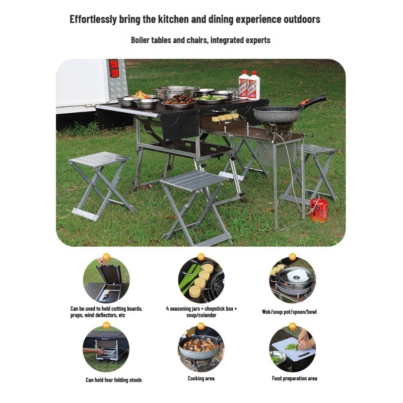 アウトドアモバイルキッチン ポータブル 自走式ツアーキャンプ - Camping Cooking Equipment Electric のレビューと価格
