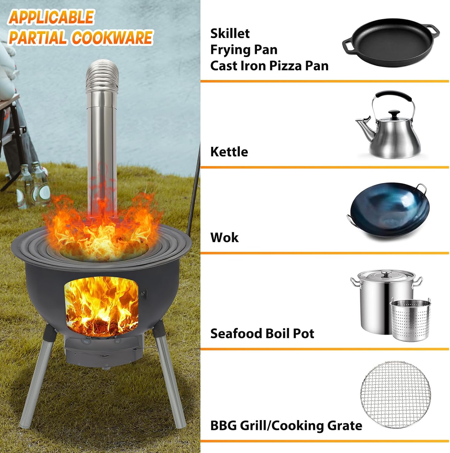 ポータブル薪焚きロケットストーブ キャンプやハイキング用 - - Camping Hiking Cooking のレビューと価格