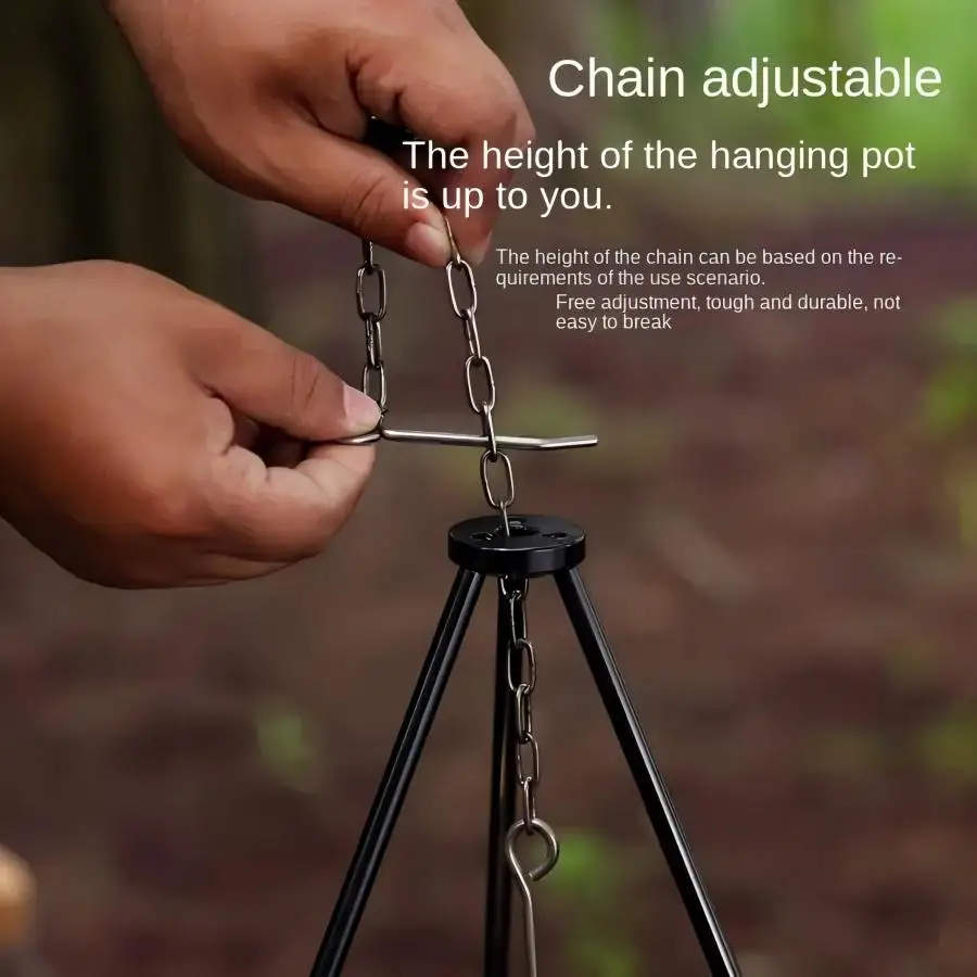 屋外用大型焚き火三脚ポータブルキャンプ焚き火調理鍋吊り下げ三 - Camping Cooking Rack のレビューと価格