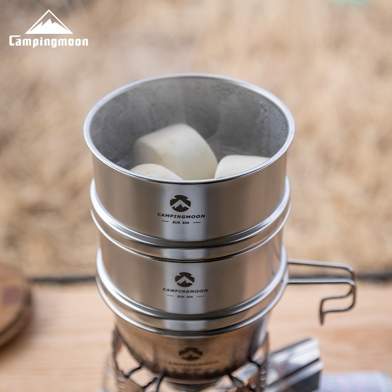 Campingmoon-アウトドアキャンプ用蒸し器、ステンレ - Camping Cooking Dishes のレビューと価格