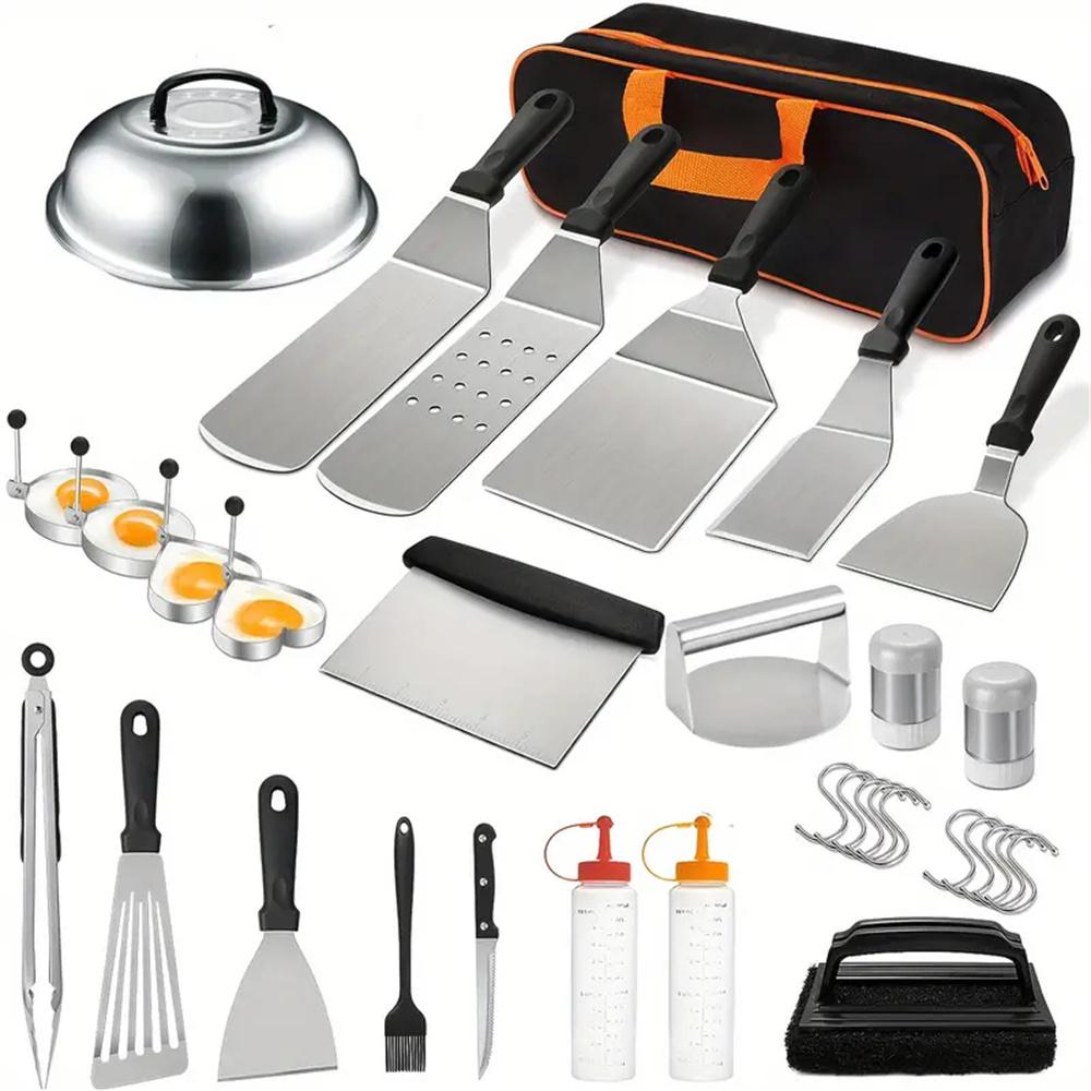 33個入りフラットトップグリドルアクセサリーキット、頑丈なス - Camping Cooking Flat Top のレビューと価格