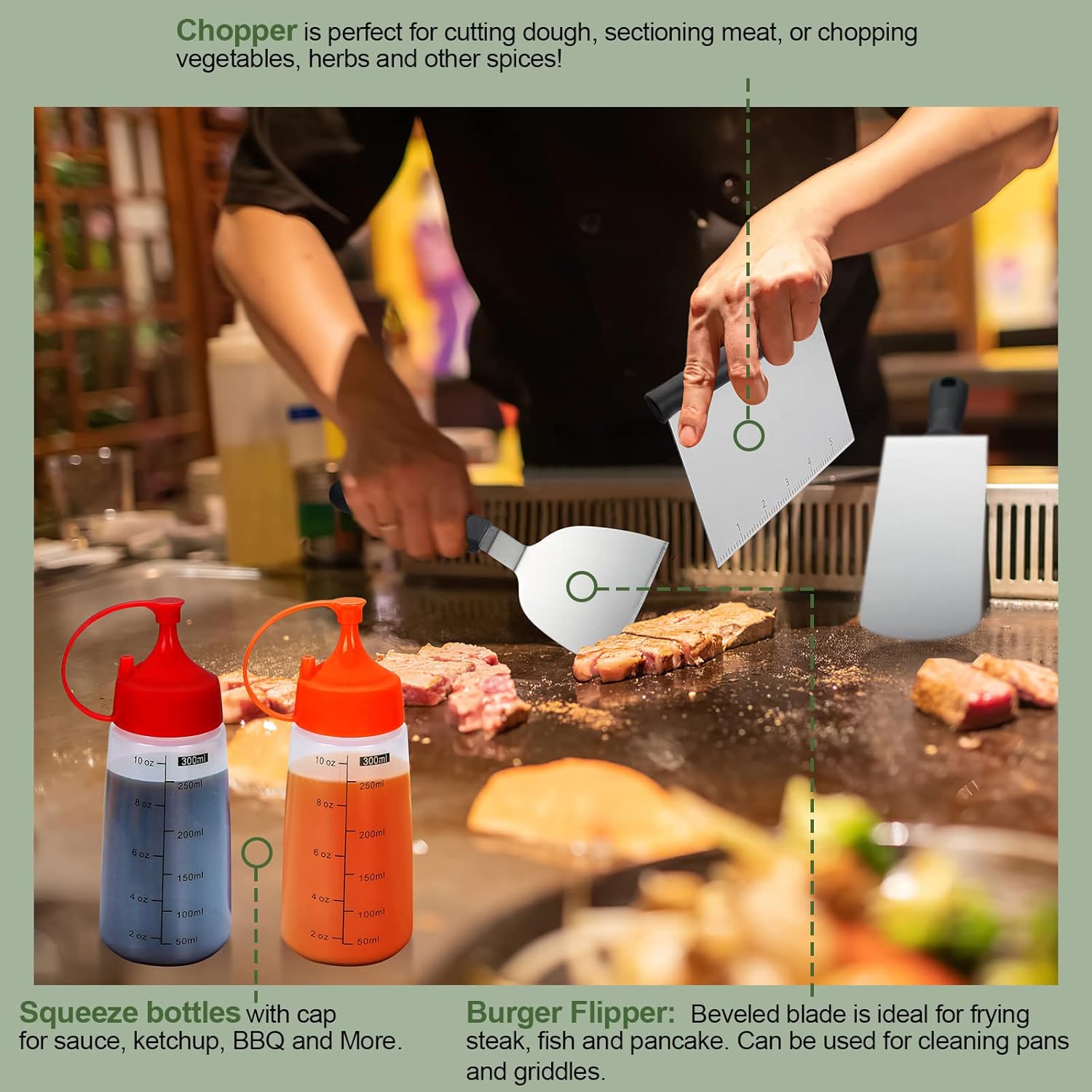 33個入りフラットトップグリドルアクセサリーキット、頑丈なス - Camping Cooking Flat Top のレビューと価格