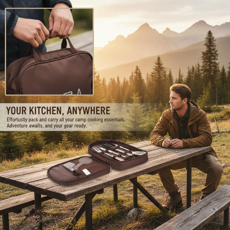 アウトドアクッキングバッグ キャンプ用収納バッグ ポータブル - Camping Cooking Utensils Storage のレビューと価格