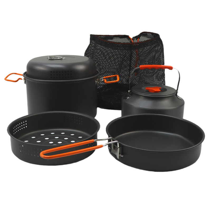 屋外調理器具セット、キャンプ調理鍋、ケトル、蒸し器、フライパ - Camping Cooking Pots And Pans のレビューと価格