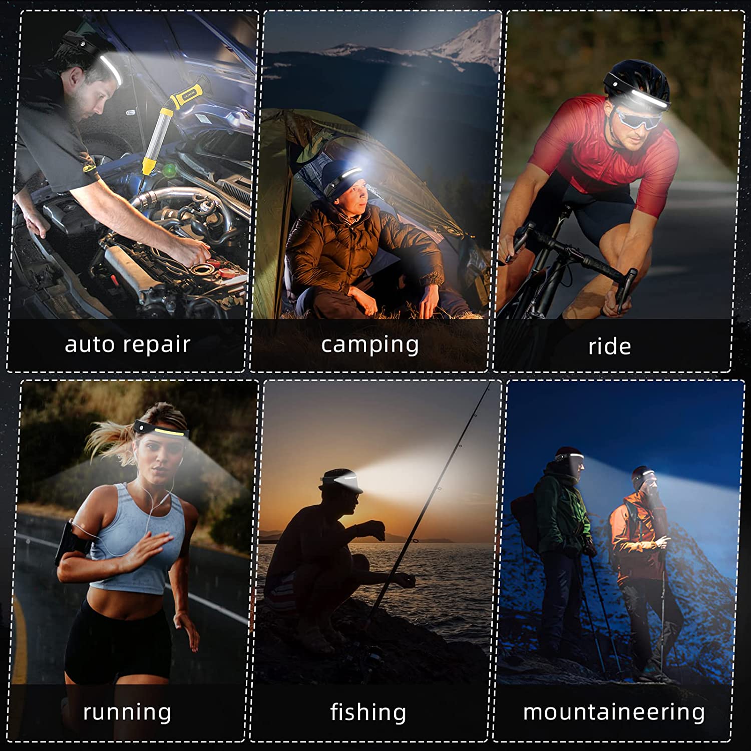 センサーヘッドランプ LED ヘッド懐中電灯 充電式ヘッドラ - Camping Cooking Fish のレビューと価格
