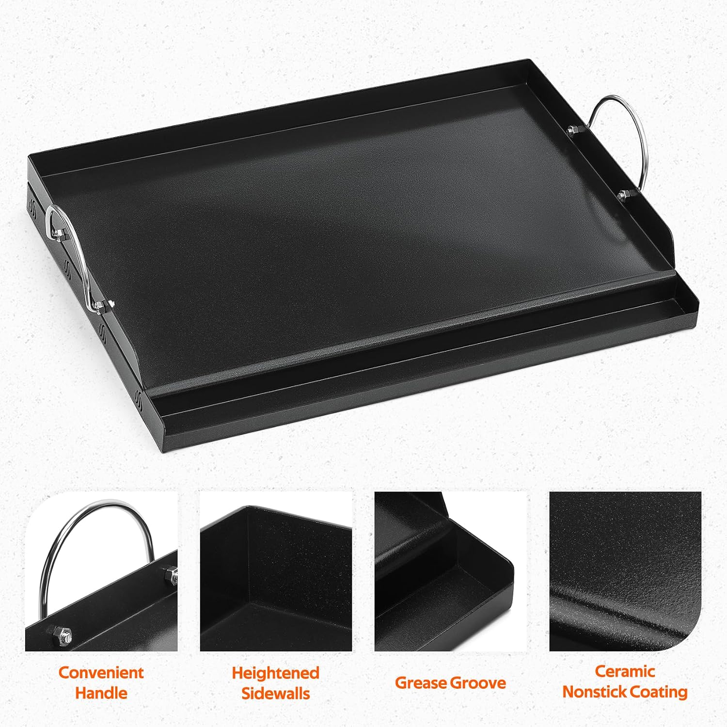 ユニバーサルBBQグリドルフラットトッププレートノンスティッ - Camping Cooking Flat Top のレビューと価格