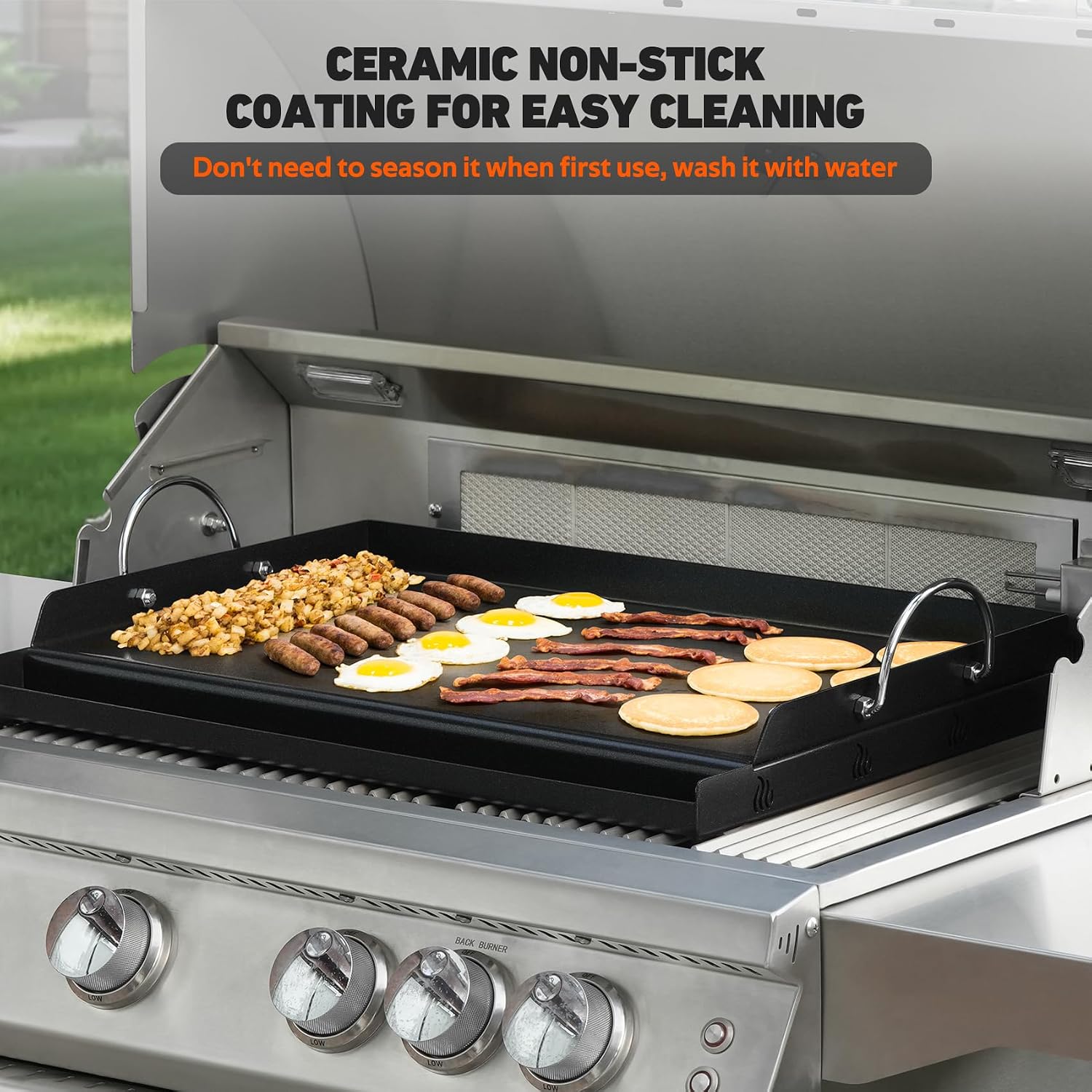 ユニバーサルBBQグリドルフラットトッププレートノンスティッ - Camping Cooking Flat Top のレビューと価格