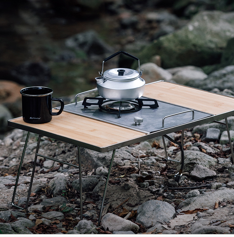 屋外折りたたみ式カード型キャンプテーブルストーブ調理器具ポー - Camping Cooking Table With Windshield のレビューと価格