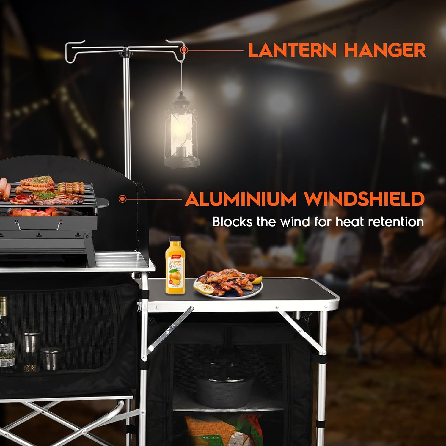折りたたみ式キャンプキッチンテーブル クックステーション ウ - Camping Cooking Table With Windshield のレビューと価格