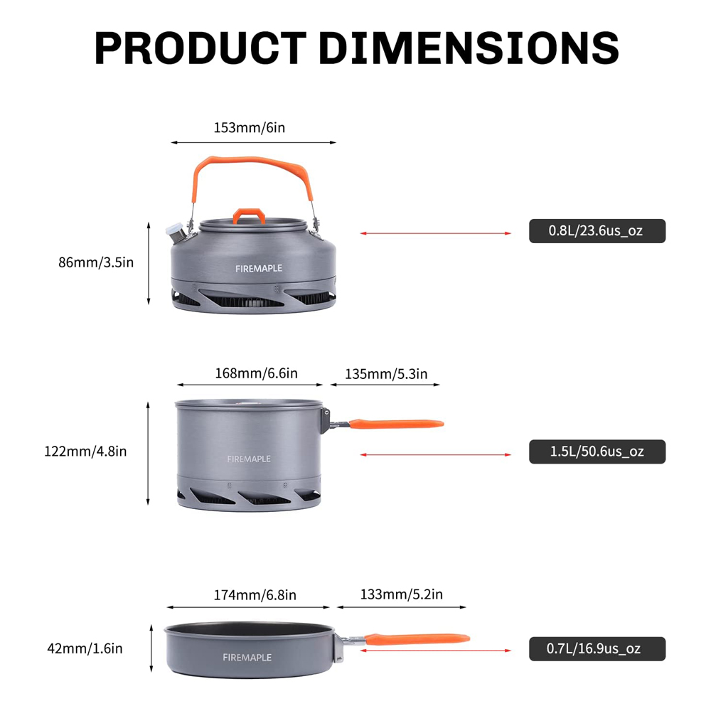 Fire Maple器具ハイキング調理セット熱交換器ポットパ - Camping Cooking Pots And Pans のレビューと価格