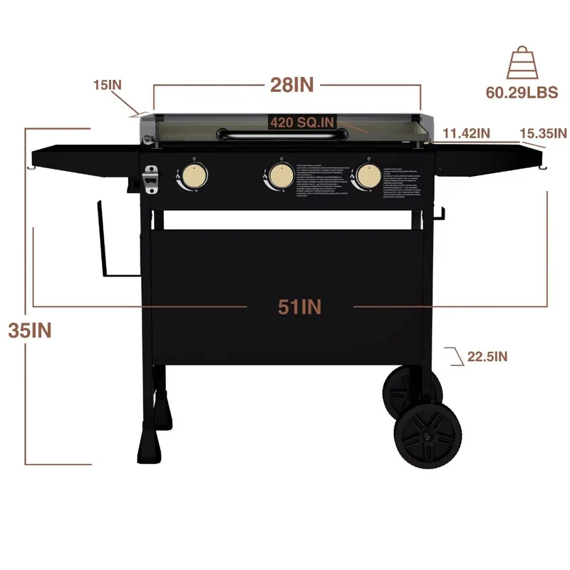 車輪付き屋外フラットトップ調理ステーション – テーブルトッ - Camping Cooking Flat Top のレビューと価格