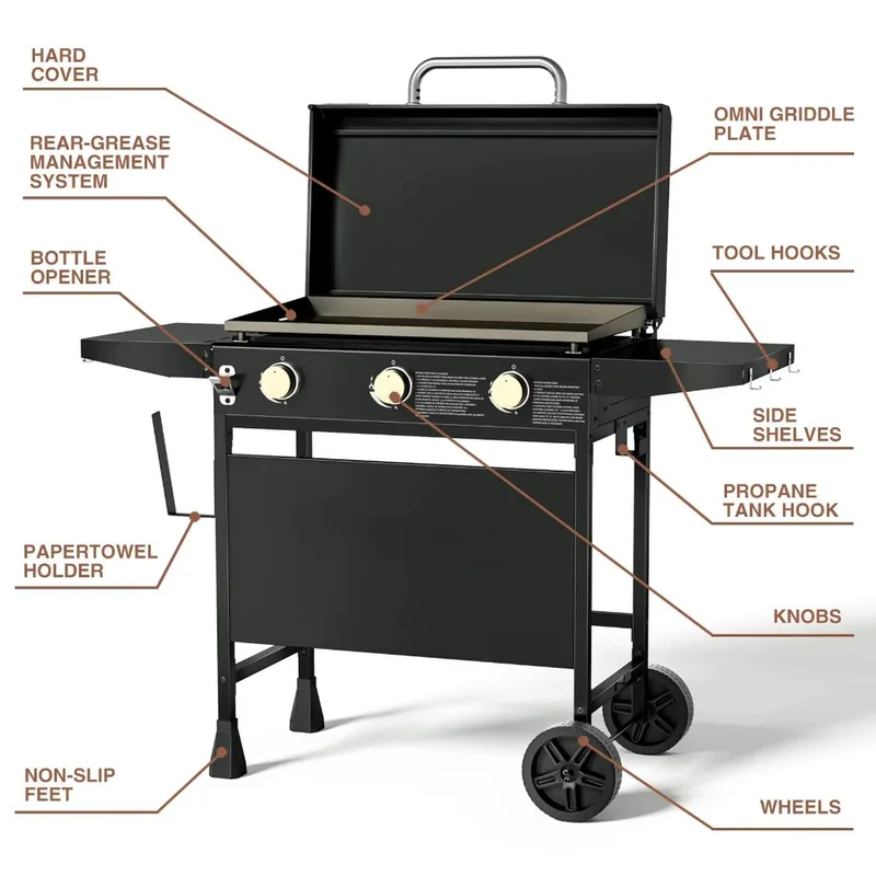 車輪付き屋外フラットトップ調理ステーション – テーブルトッ - Camping Cooking Flat Top のレビューと価格