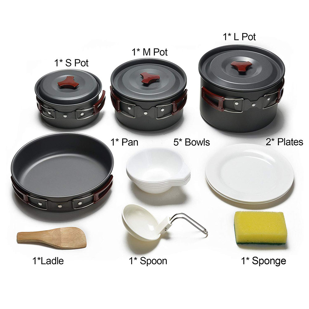 アウトドア キャンプ調理器具キット ノンスティック キャンプ - Camping Cooking Pots And Pans のレビューと価格