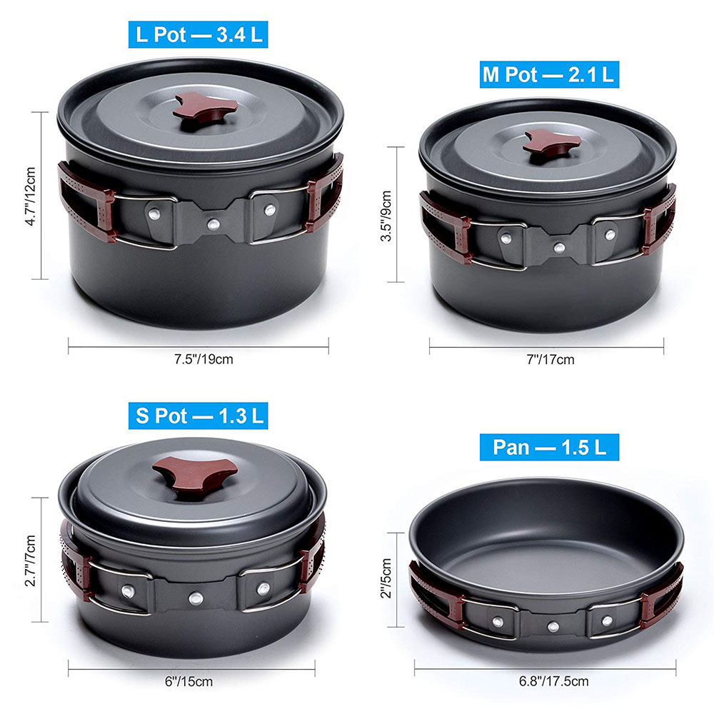 アウトドア キャンプ調理器具キット ノンスティック キャンプ - Camping Cooking Pots And Pans のレビューと価格