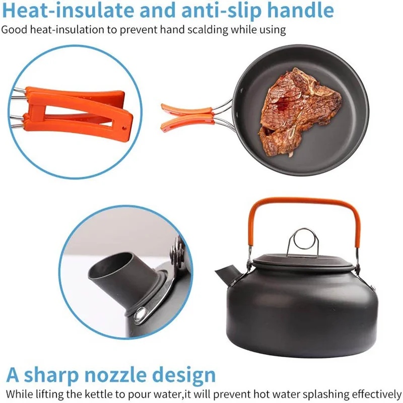 キャンプクッキングセット キャンプ調理器具 旅行用食器 アウ - Camping Cooking Pots And Pans のレビューと価格