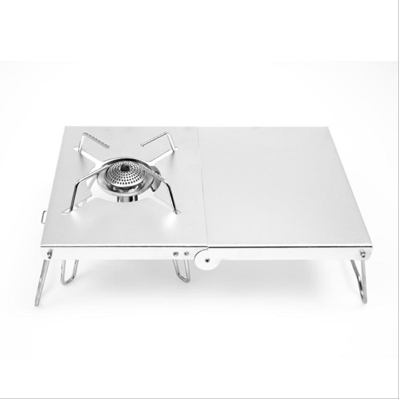 キャンプ用バーナーストーブスタンドテーブル ヒートシールド折 - Camping Cooking Table With Windshield のレビューと価格