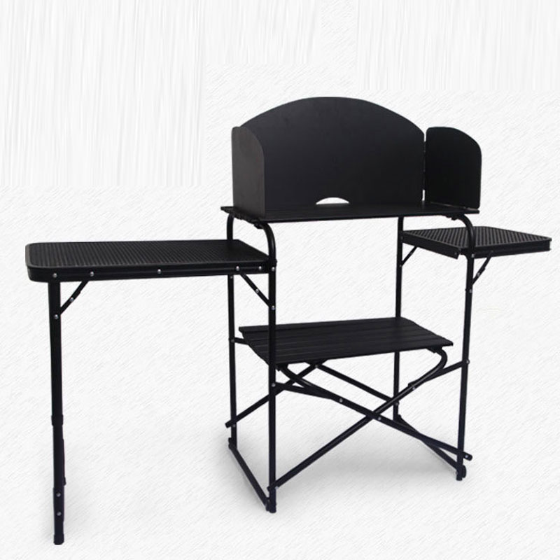 工場卸売 ポータブル屋外折りたたみ式キッチンテーブル アルミ - Camping Cooking Table With Windshield のレビューと価格