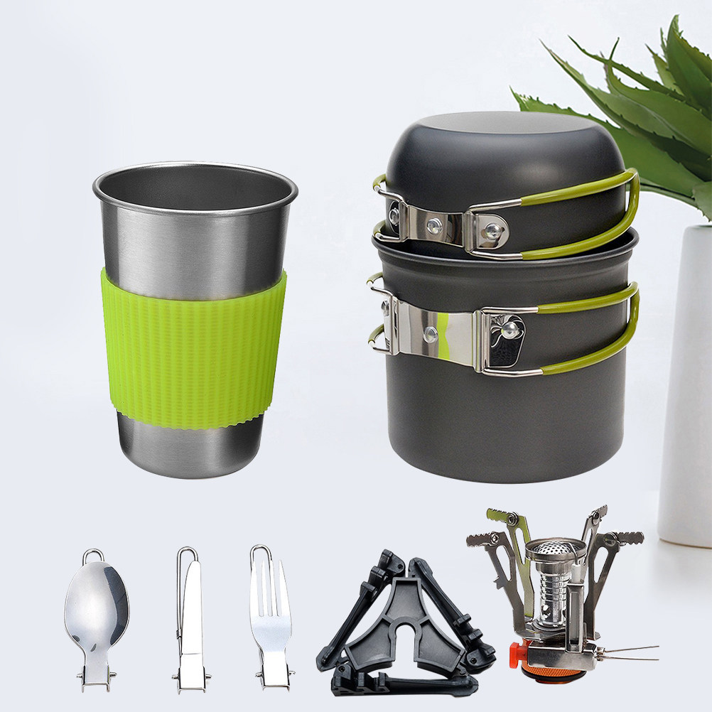 アウトドアキャンプ調理器具セット軽量ポータブルポットキットハ - Camping Hiking Cooking のレビューと価格
